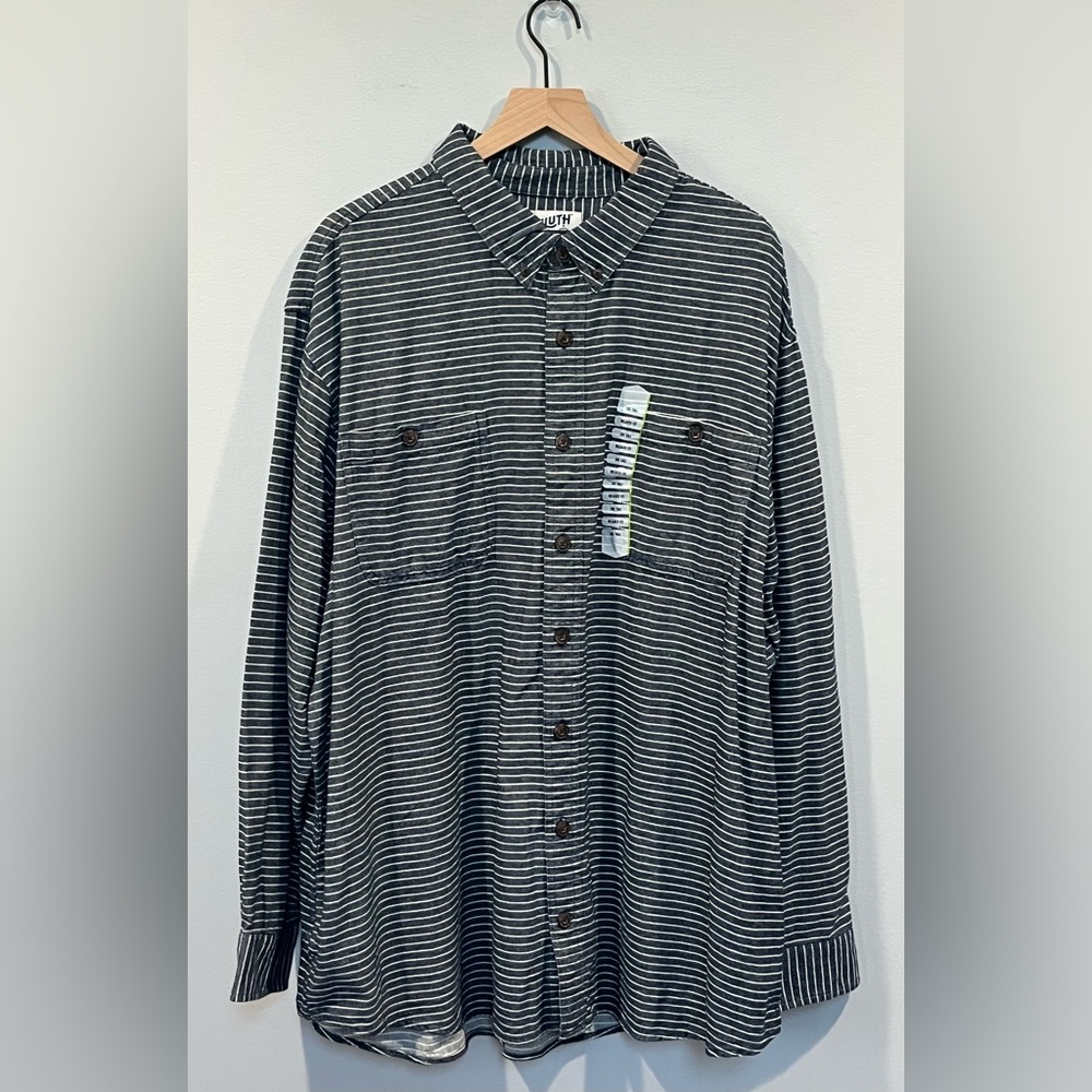 Duluth Trading Mens Flannel Collar Button Up Shirt Relaxed Fit Size 3XL TALL NEW